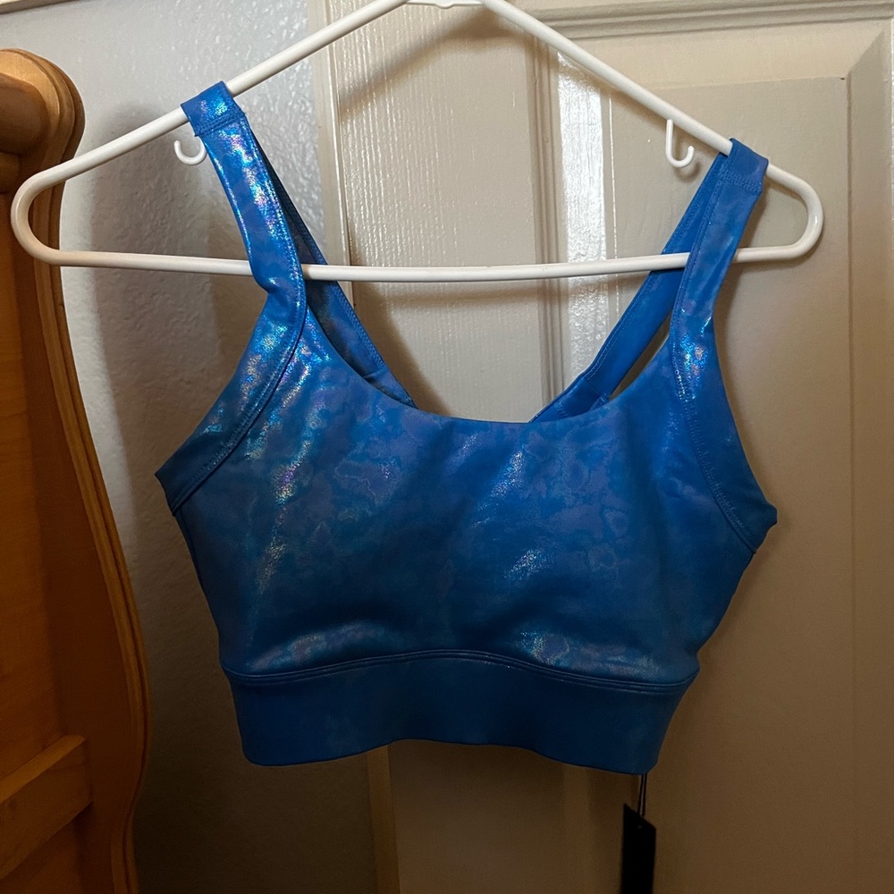 carbon 38 blue sparkly trendy top / bra